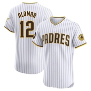 Roberto Alomar Men's San Diego Padres Home Patch Jersey - White Elite