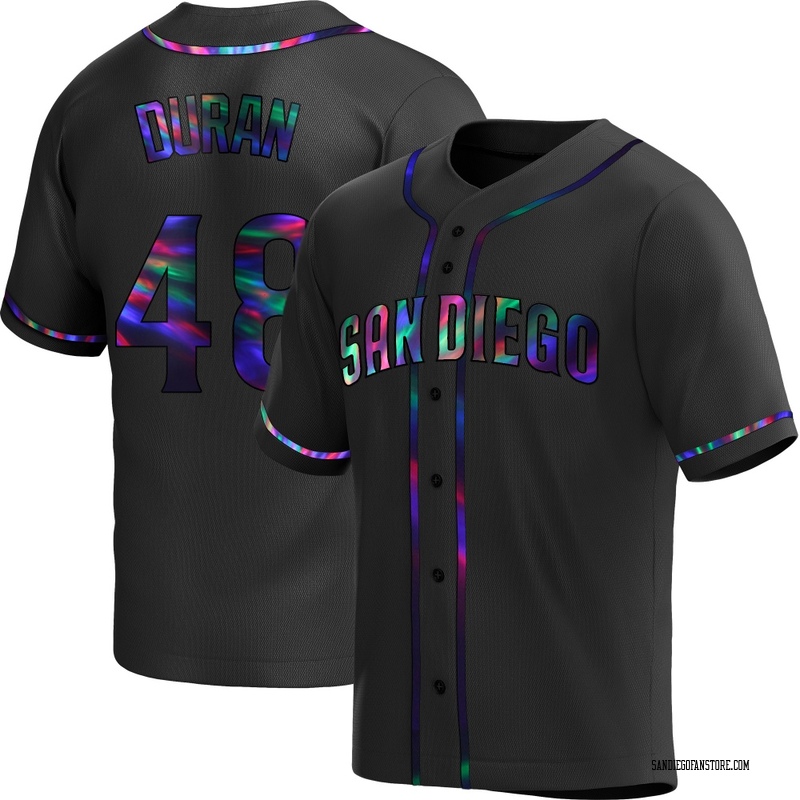 Rodolfo Duran Men's San Diego Padres Alternate Jersey - Black Holographic Replica