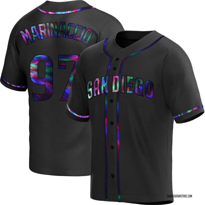 Ron Marinaccio Men's San Diego Padres Alternate Jersey - Black Holographic Replica