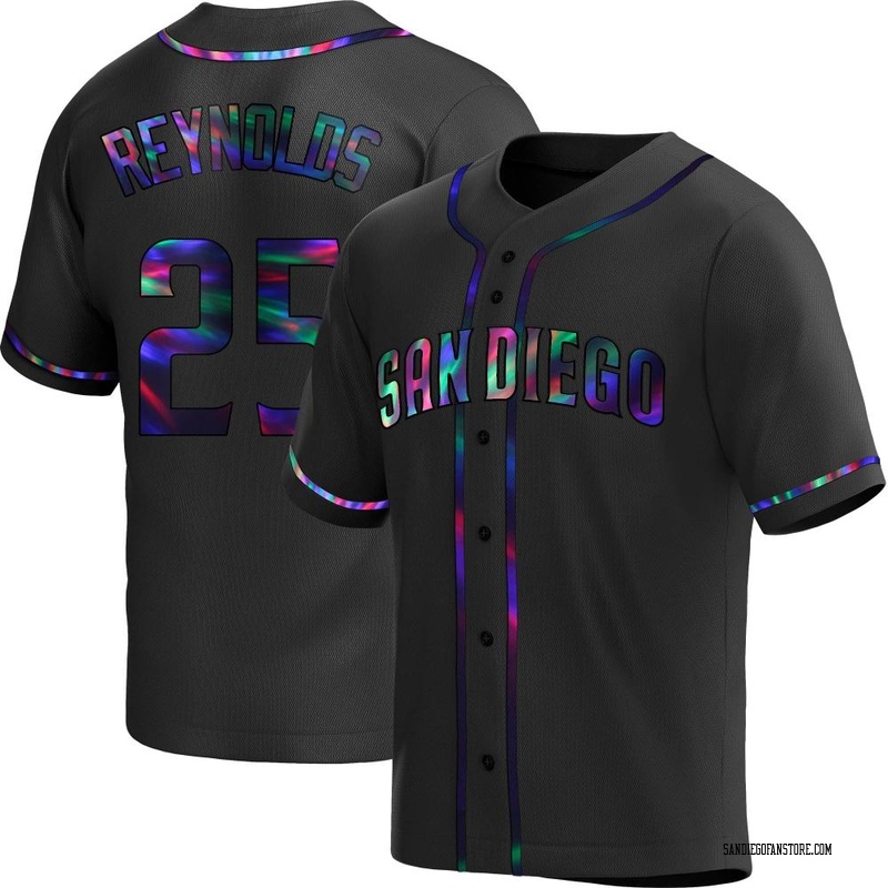 Sean Reynolds Men's San Diego Padres Alternate Jersey - Black Holographic Replica