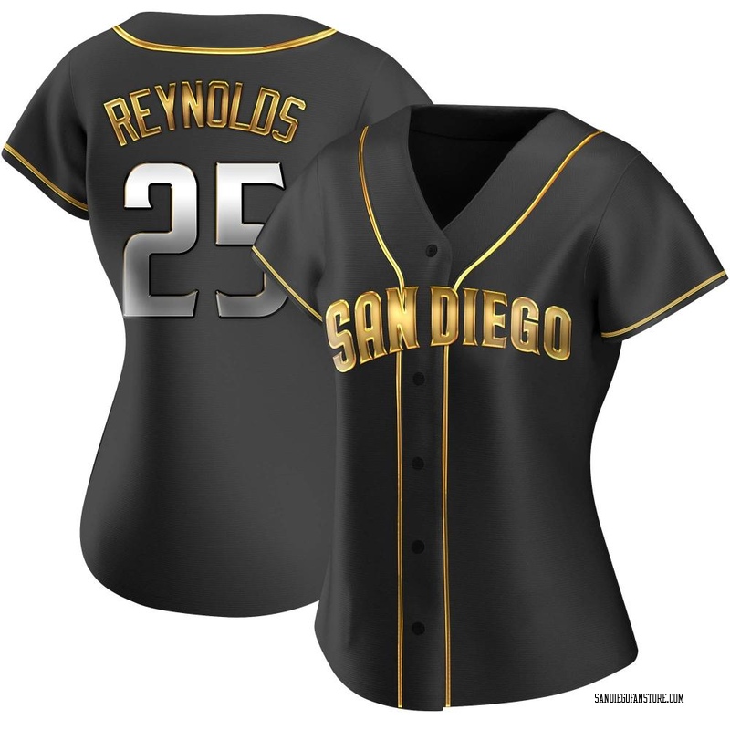 Sean Reynolds Women's San Diego Padres Alternate Jersey - Black Golden Replica
