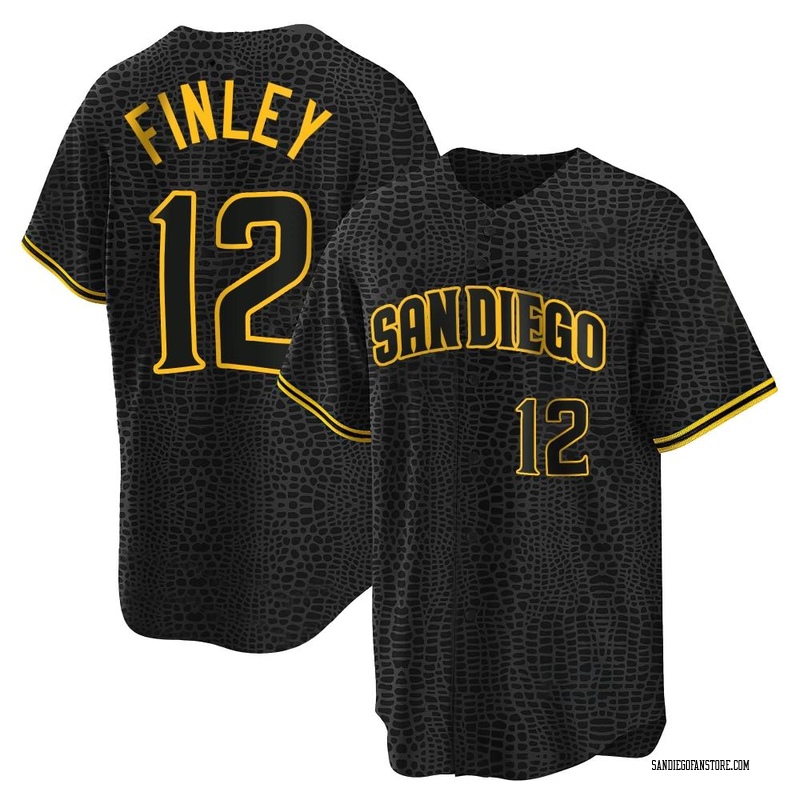 Steve Finley Youth San Diego Padres Snake Skin City Jersey - Black Replica