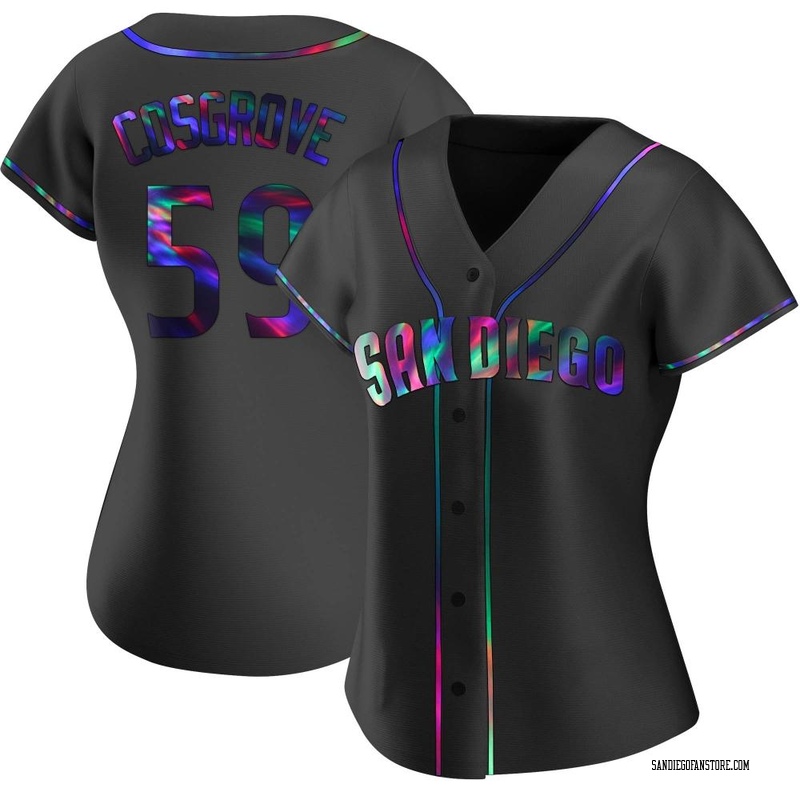 Tom Cosgrove Women's San Diego Padres Alternate Jersey - Black Holographic Replica