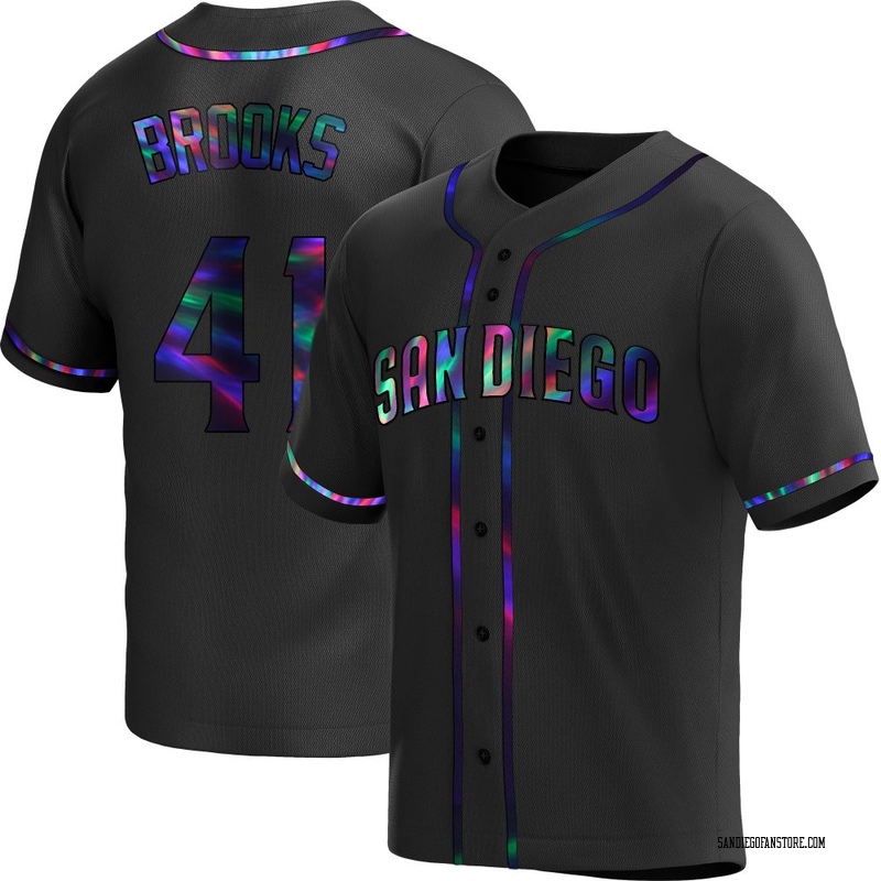 Trenton Brooks Youth San Diego Padres Alternate Jersey - Black Holographic Replica