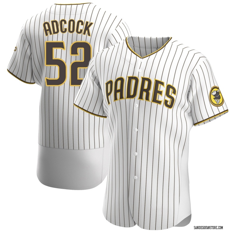 Ty Adcock Men's San Diego Padres Home Jersey - White/Brown Authentic