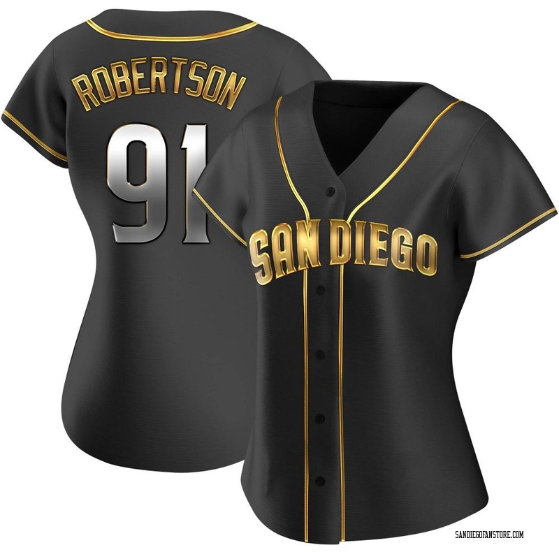 Tyler Robertson Women's San Diego Padres Alternate Jersey - Black Golden Replica