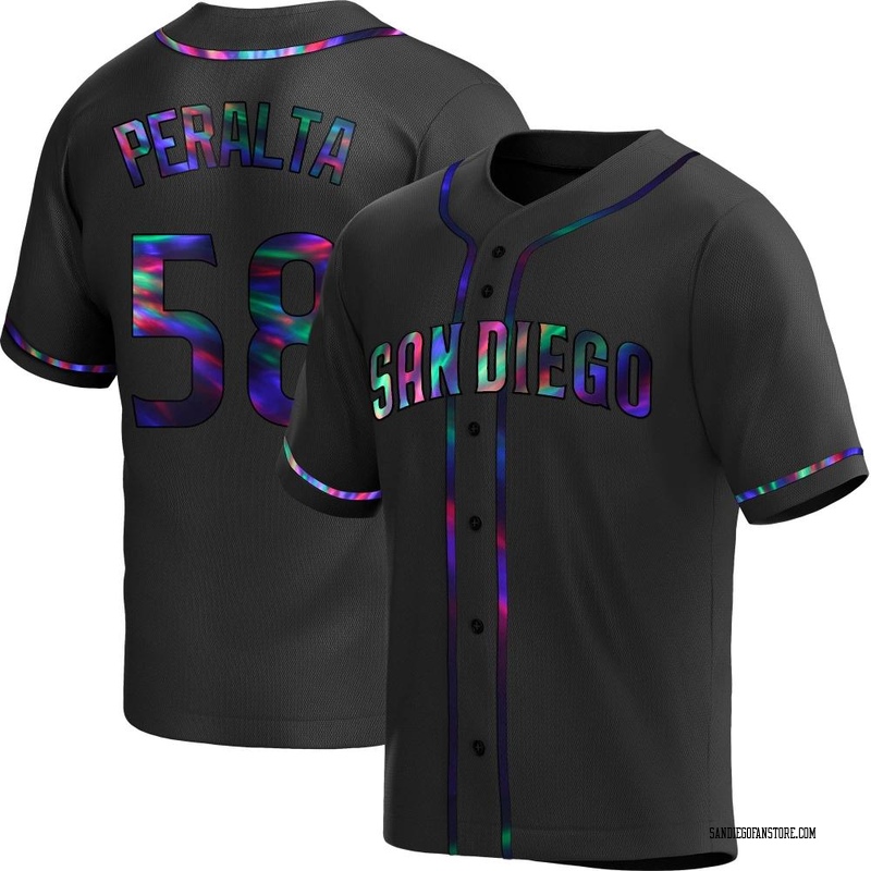 Wandy Peralta Youth San Diego Padres Alternate Jersey - Black Holographic Replica