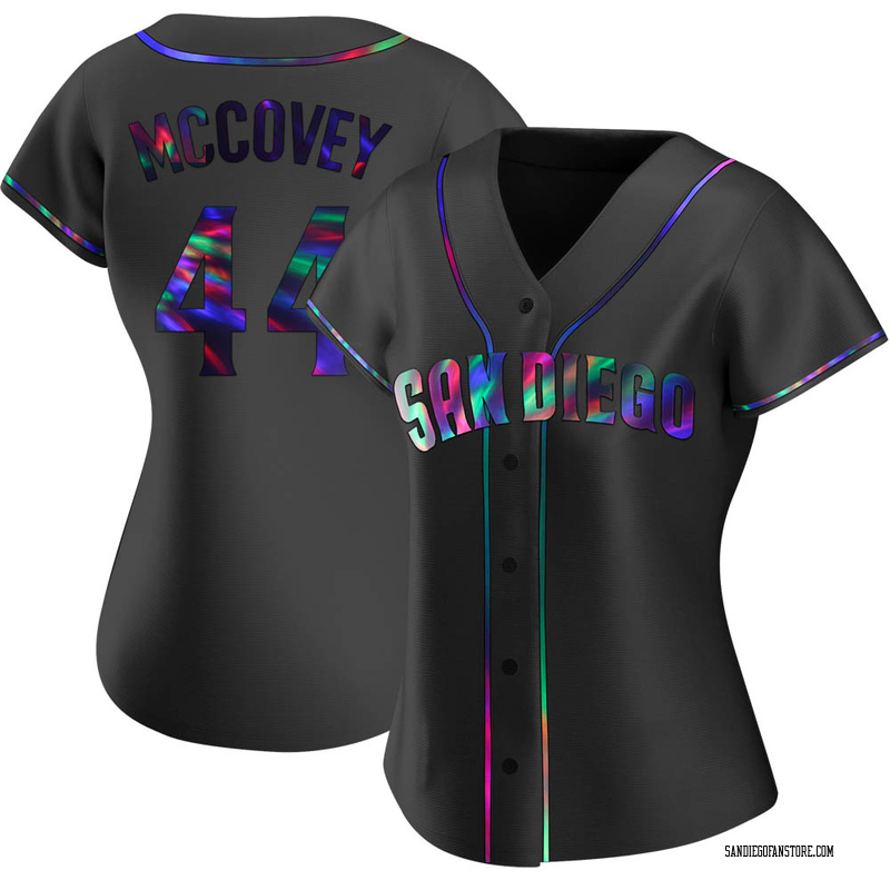 Willie Mccovey Women's San Diego Padres Alternate Jersey - Black Holographic Replica