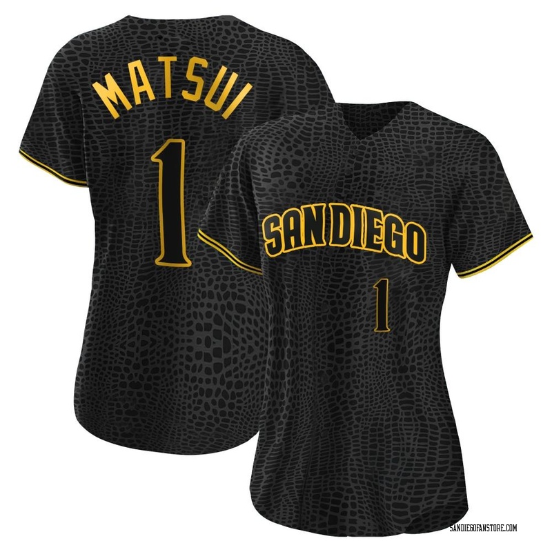 Yuki Matsui Women's San Diego Padres Snake Skin City Jersey - Black Authentic