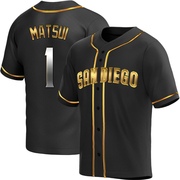 Yuki Matsui Youth San Diego Padres Alternate Jersey - Black Golden Replica